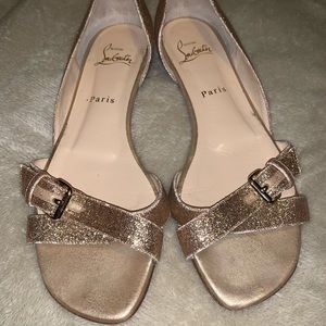 Christian Louboutin Atalanta glitter flat sandal!